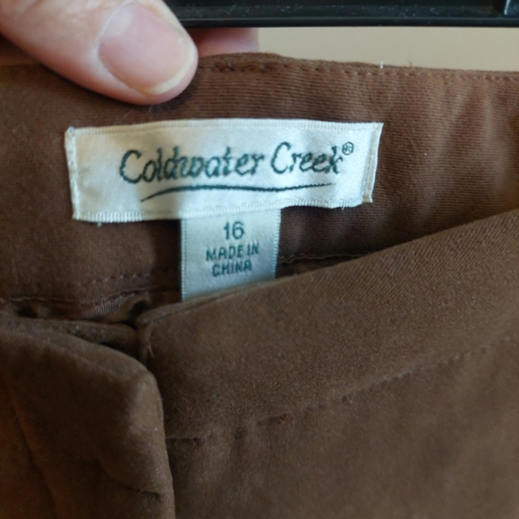 Ponte Knit Brown Straight Leg Trousers Dress Pants Stretch Minimalist 16 Euc - Picture 4 of 5